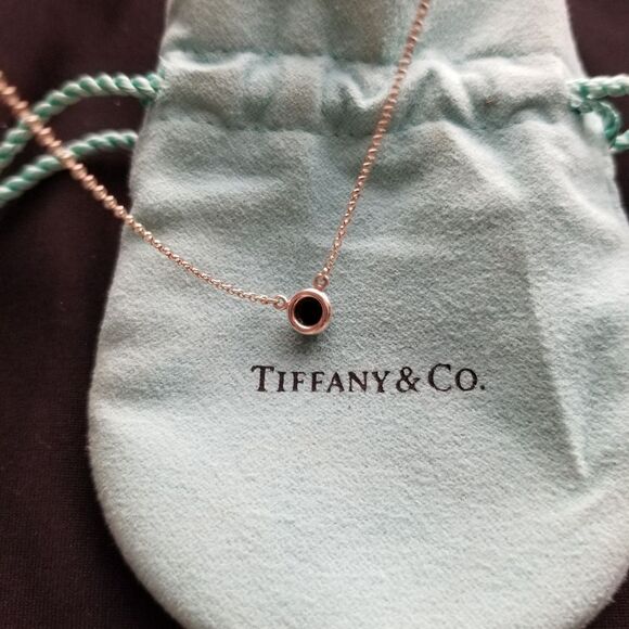 Tiffany & Co. Silver Necklace with Black Pendant - Picture 4 of 6